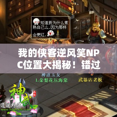 我的侠客逆风笑NPC位置大揭秘！错过这处宝藏直接废了！