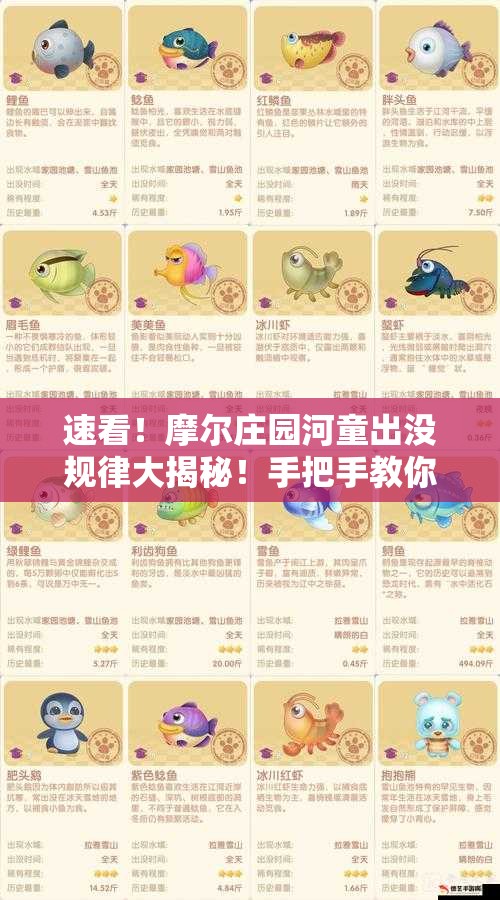 速看！摩尔庄园河童出没规律大揭秘！手把手教你快速钓到绝版萌宠